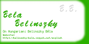 bela belinszky business card